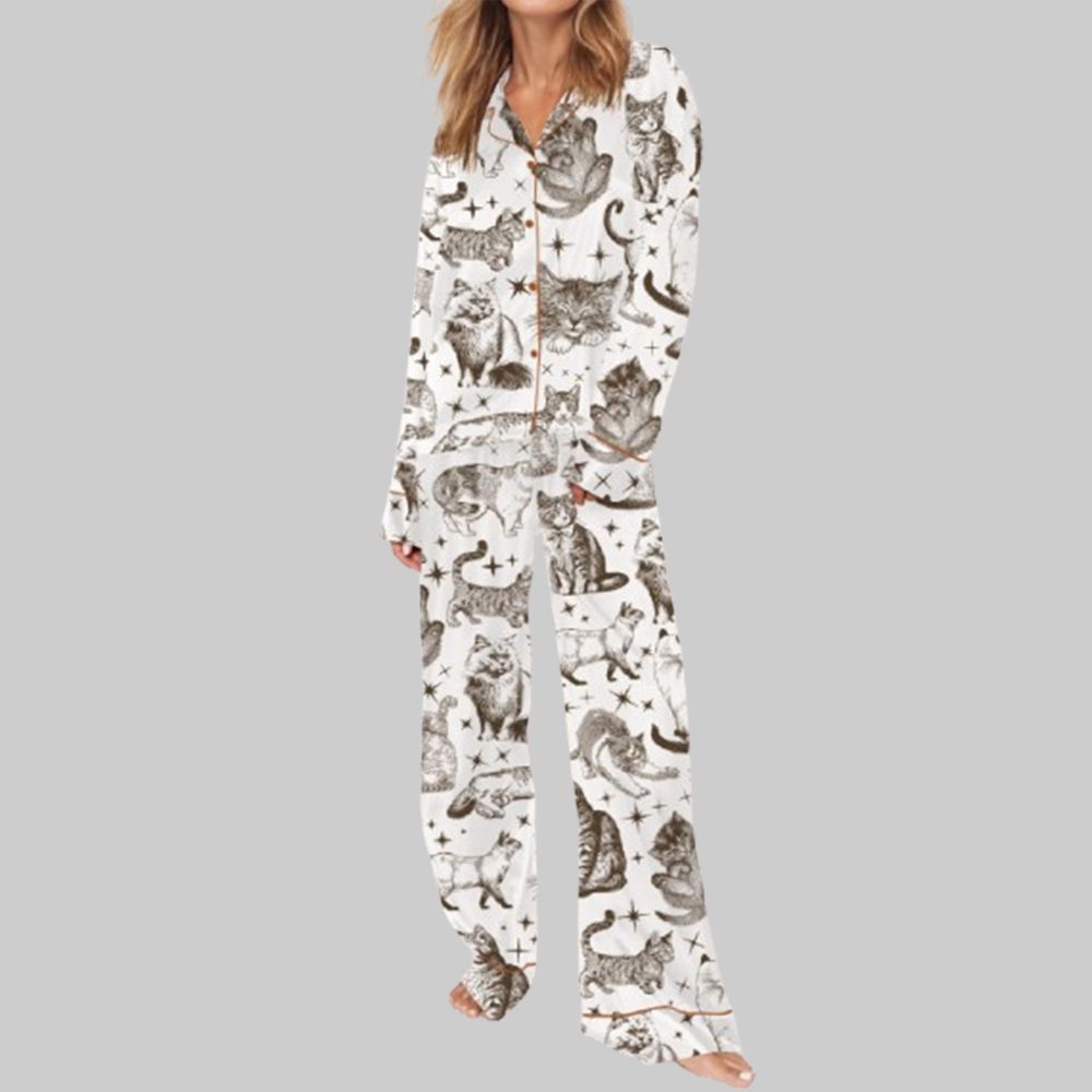 Vintage Cats Pajama Set For Women - Image 4