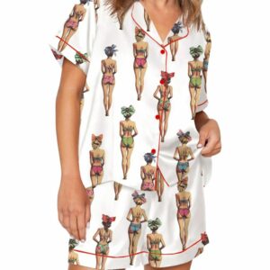 Vintage Coquette Swimsuit Ladies Pajama Set