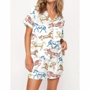 Vintage Horse Pajama Set For Women