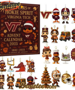 Virginia Tech Hokies Advent Calendar 2025, Christmas Countdown Advent Calendar Gift Box with 24 Acrylic Ornaments