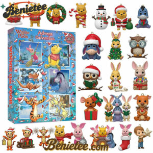 Winnie the Pooh & Pals Disney Premium Advent Calendar 2025 CHRISTMAS GIFT, CHRISTMAS IDEA, Christmas Countdown Advent Calendar Gift Box with 24 Acrylic Ornaments