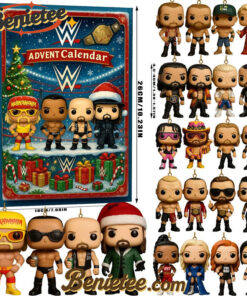WWE Advent Calendar 2025, Christmas Countdown Advent Calendar Gift Box with 24 Acrylic Ornaments