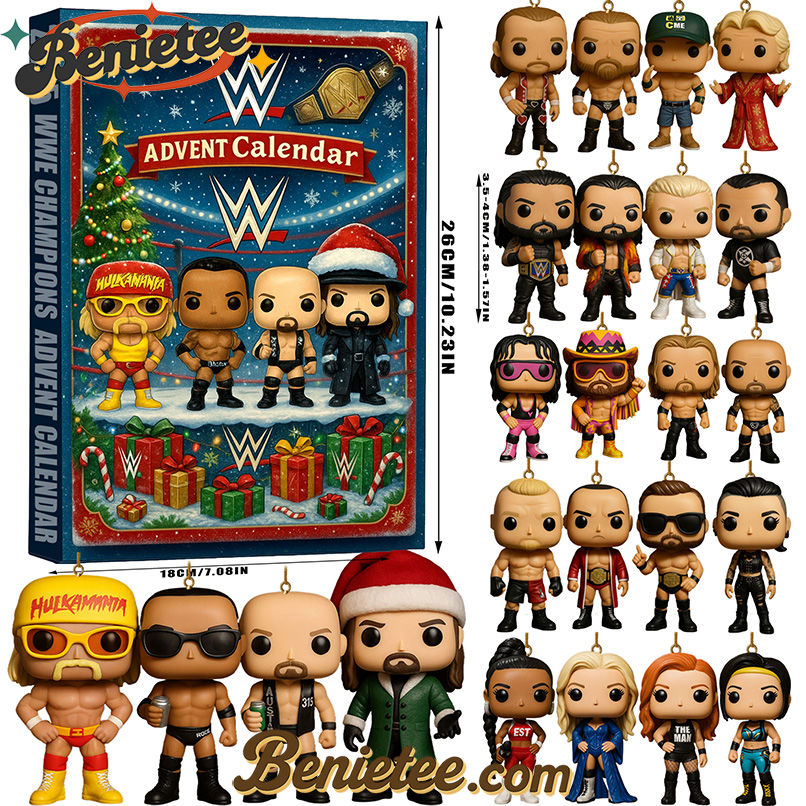 WWE Champions Advent Calendar 2025, Christmas Countdown Advent Calendar Gift Box with 24 Acrylic Ornaments - Image 2