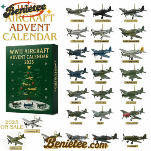 WWII Aircraft Advent Calendar 2025, Christmas Countdown Advent Calendar Gift Box with 24 Acrylic Ornaments