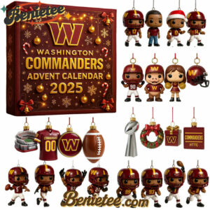 Washington Commanders Advent Calendar 2025 93RD Anniversary Christmas Gift, Christmas Idea, Christmas Countdown Advent Calendar Gift Box with 24 Acrylic Ornaments