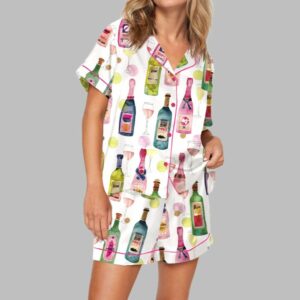 Watercolor Champagne Pajama Set For Women