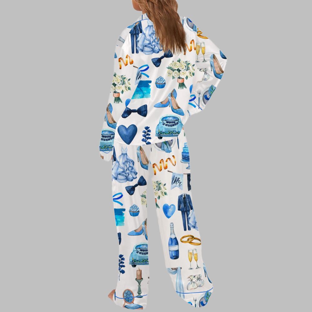 Watercolor Wedding Pajama Set For Women - Image 3