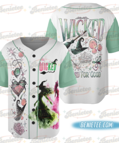 Retro Wicked Together We’re Unlimited Jersey, Defy Gravity Broomstick Magic Wand Shirt, Wicked The Musical, Wizard Movie Fan Baseball Jersey