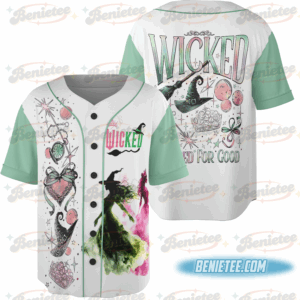 Retro Wicked Together We’re Unlimited Jersey, Defy Gravity Broomstick Magic Wand Shirt, Wicked The Musical, Wizard Movie Fan Baseball Jersey