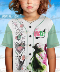 Alternative view of Retro Wicked Together We’re Unlimited Jersey, Defy Gravity Broomstick Magic Wand Shirt, Wicked The Musical, Wizard Movie Fan Baseball Jersey