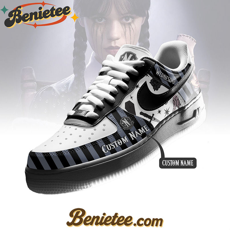 Wednesday x Halloween Air Low-Top Sneakers Shoes For Men And Women - Image 4