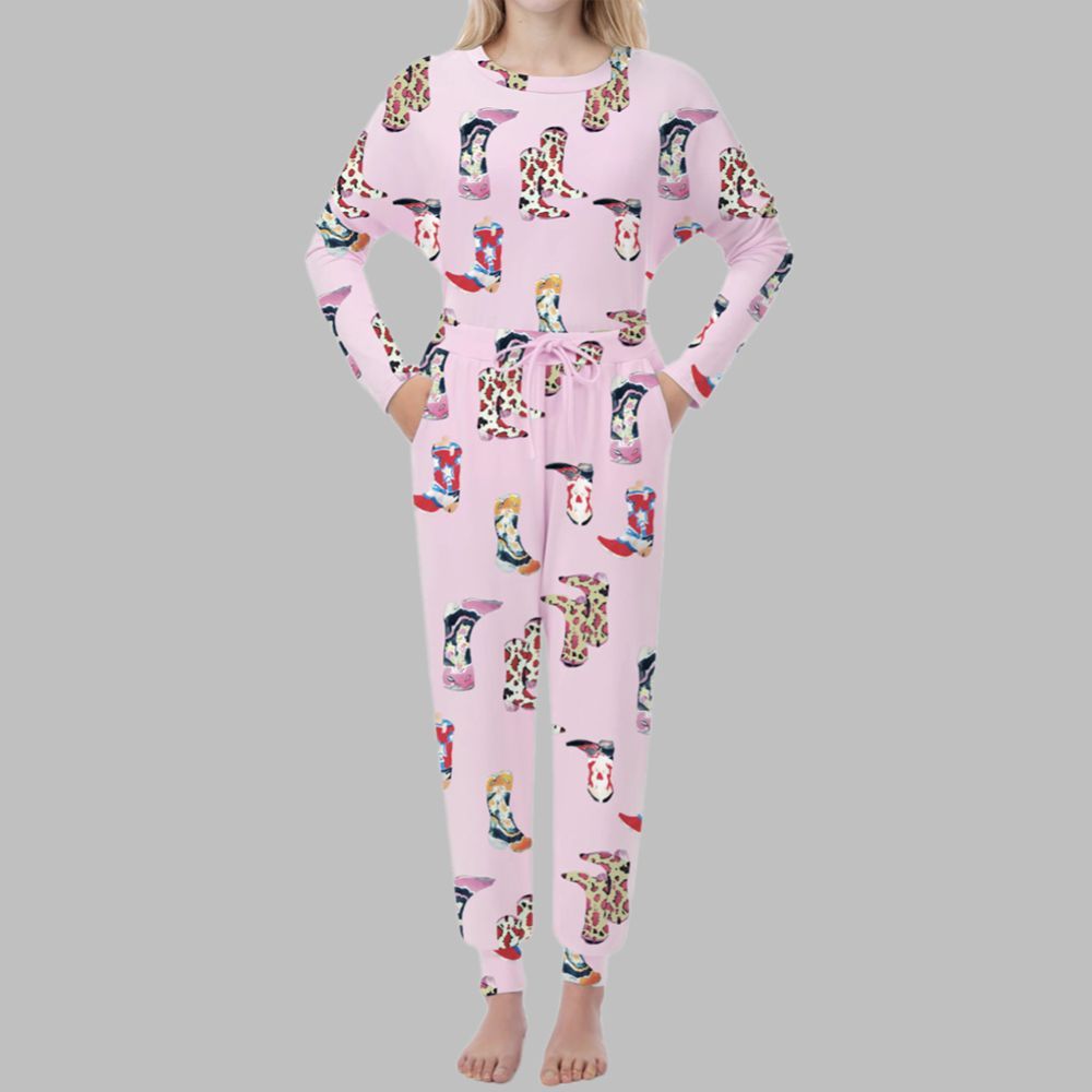 Western Cowgirl Thick Stretchy Pajama Set For Women - Image 2