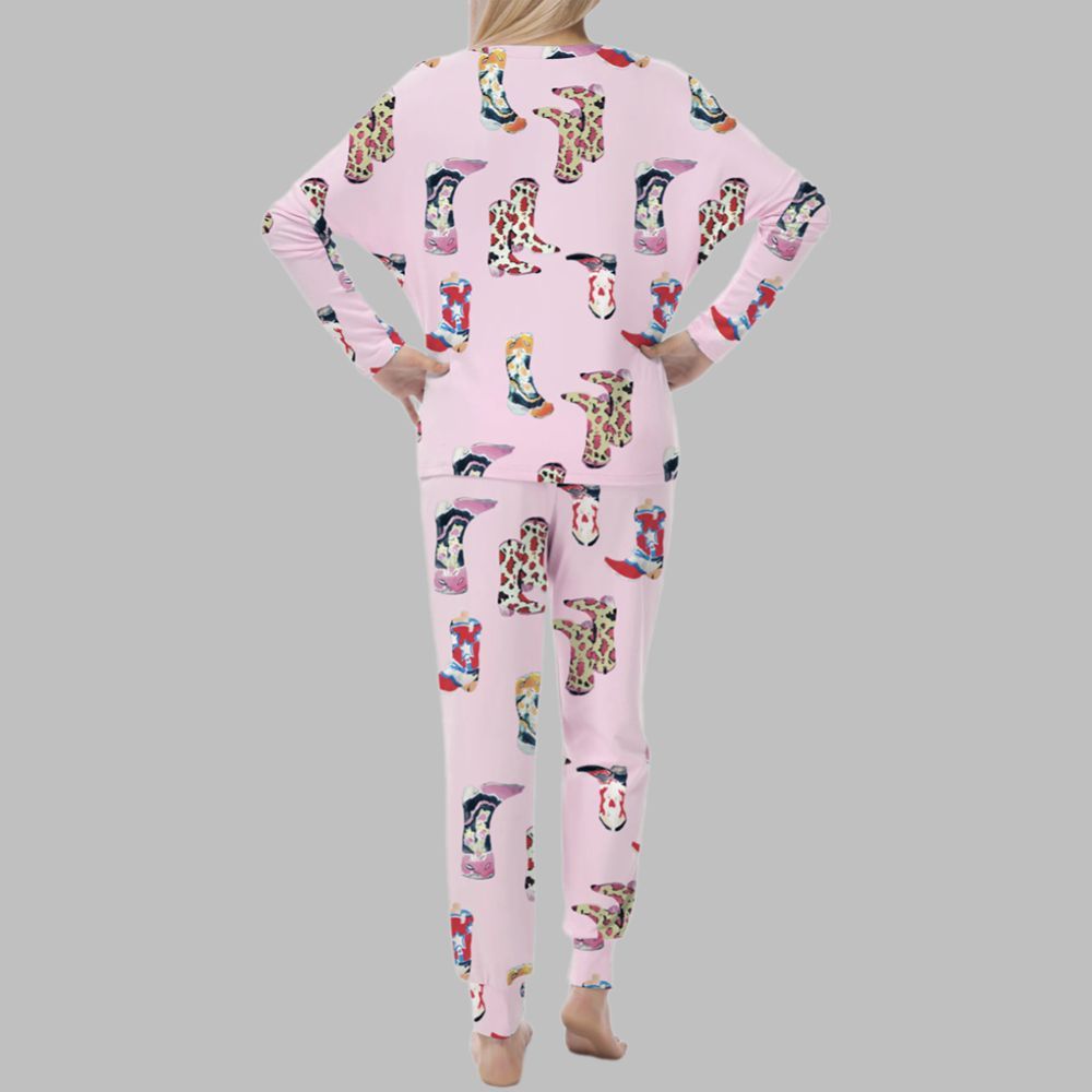 Western Cowgirl Thick Stretchy Pajama Set For Women - Image 3