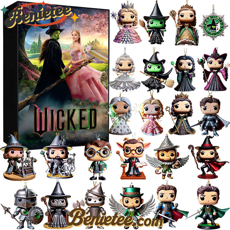 Wicked Advent Calendar 2025, Christmas Countdown Advent Calendar Gift Box with 24 Acrylic Ornaments