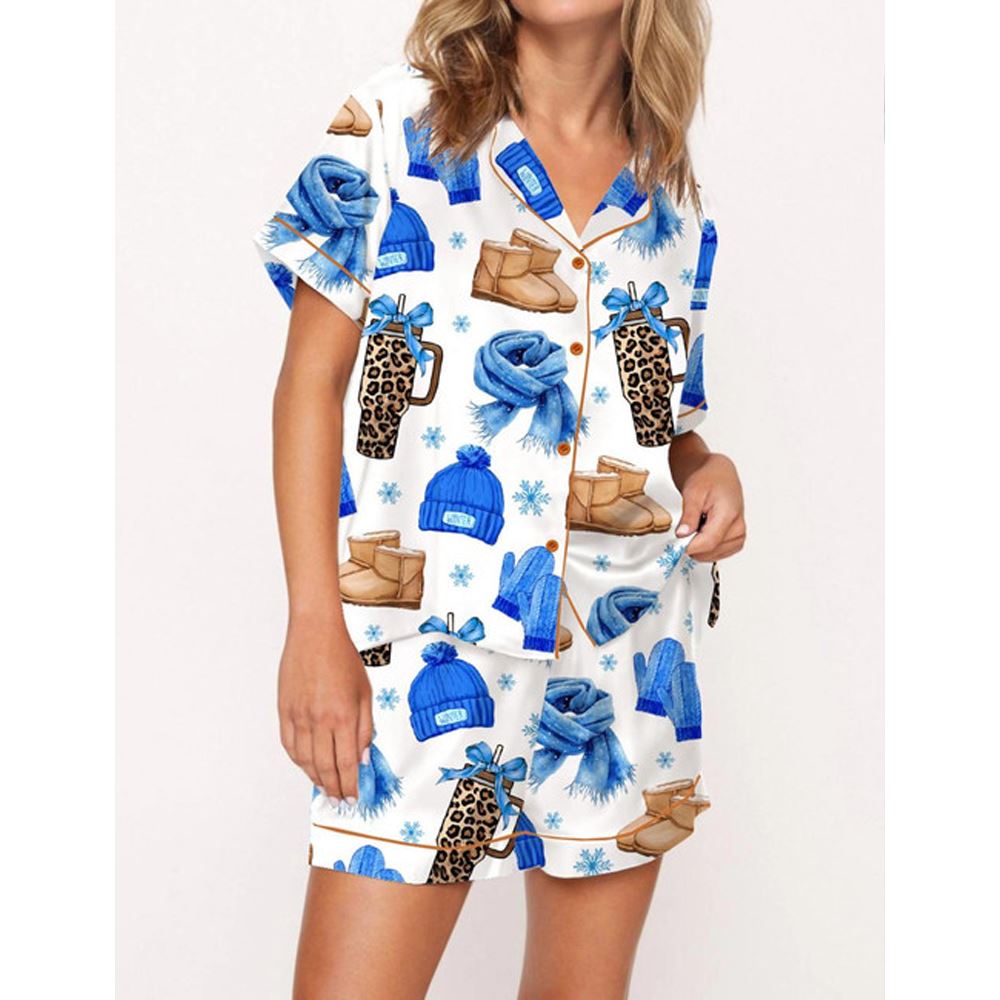 Winter Basics Satin Pajama Set For Women