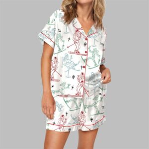 Winter Ski Martini Girls Pajama Set For Women