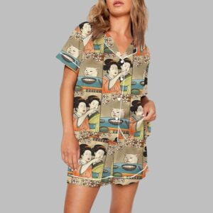 Woman Yelling at a Cat Japanese Meme Pajama Set