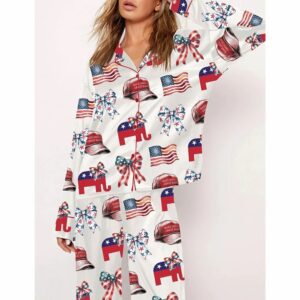 Women's Ameica Coquette Bow Pajama Set