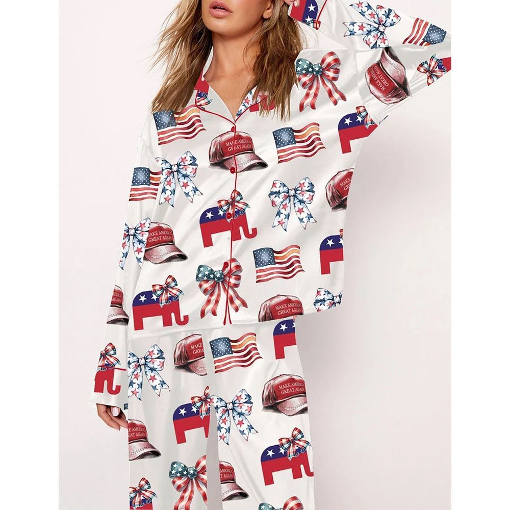 Women's Ameica Coquette Bow Pajama Set