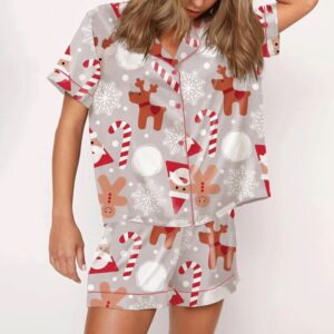 Women's Christmas Elk Satin Pajama Set