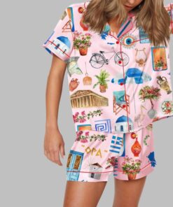 Alternative view of Womens Santorini Greece Travel Pajama Set