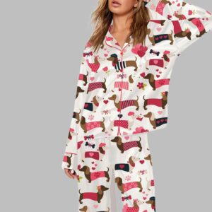 Women's Valentine Dachshund Dog Pajama Set