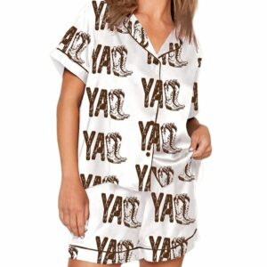 Yall Cowboy Boots Boho Western Pajama Set