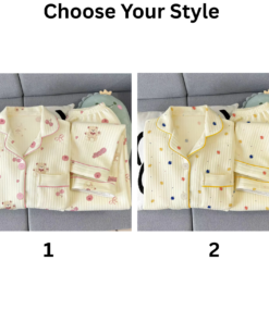 Alternative view of Women Spring Autumn Pajamas Set Korean Sleepwear Long Sleeve Lapel Cute Cartoon Bear Homewear Female Casual Loose Loungewear