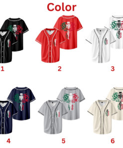 Alternative view of Santa Fe Klan 473 Tour Merch Baseball Jersey V-Neck Fashion Casul Streetwear Hip Hop Tops