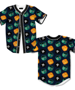 Frankenstein Face Halloween Print Pattern Baseball Jersey