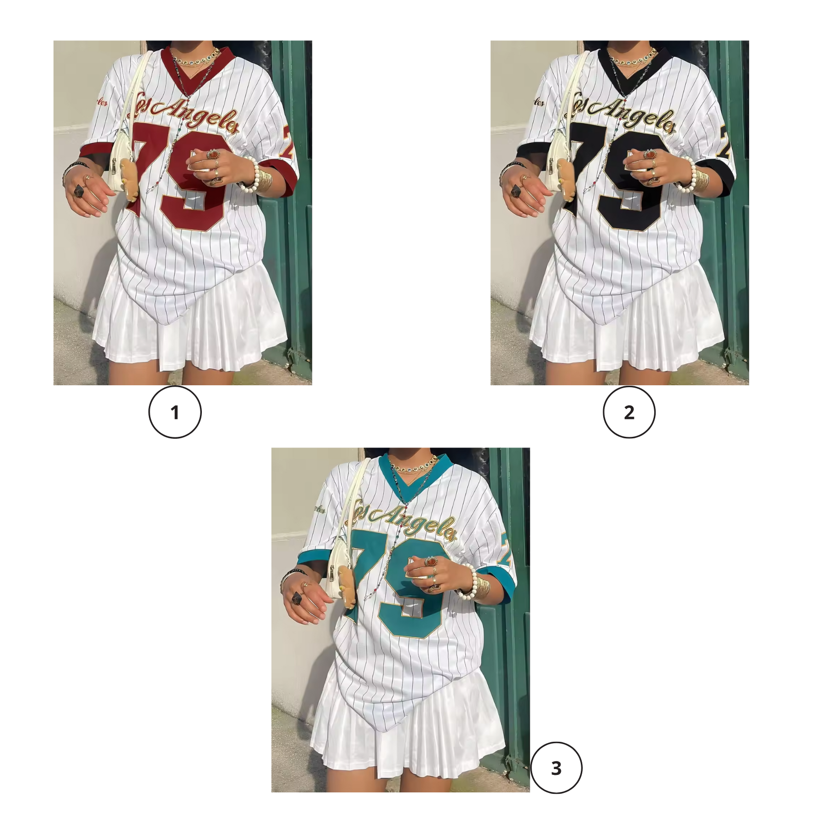 2025 Women Los AngelesLetter Print V-Neck Short Sleeve T-Shirt Summer Graphic Tee Baseball Jerseys Oversized Sport T-Shirt - Image 2