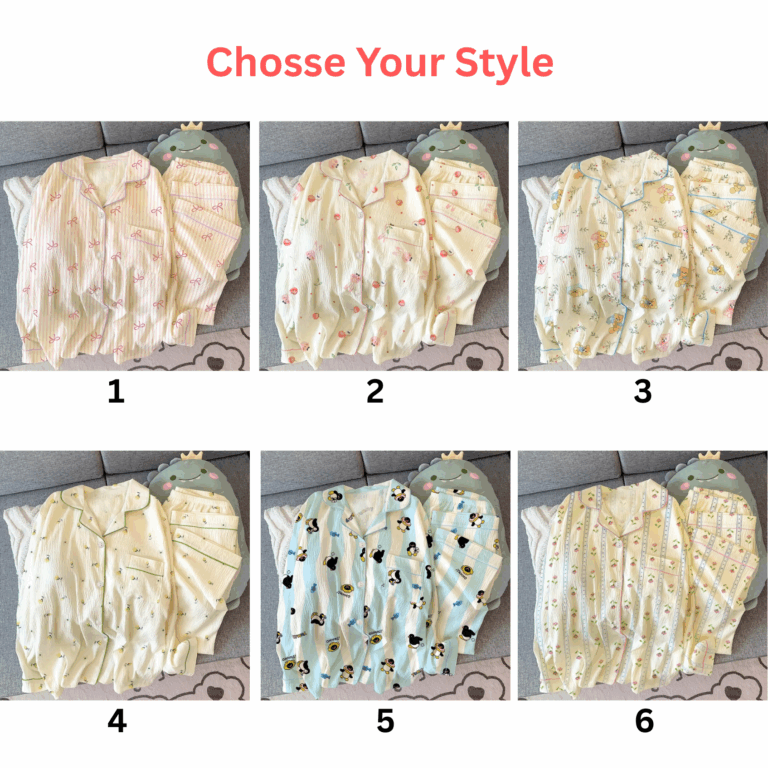 Alternative view of 2025 Spring Autumn Women's Pajamas Set Cute Long Sleeve Crepe Sleepwear Ladies Casual Cardigan Pijamas Student Homewear Clothing