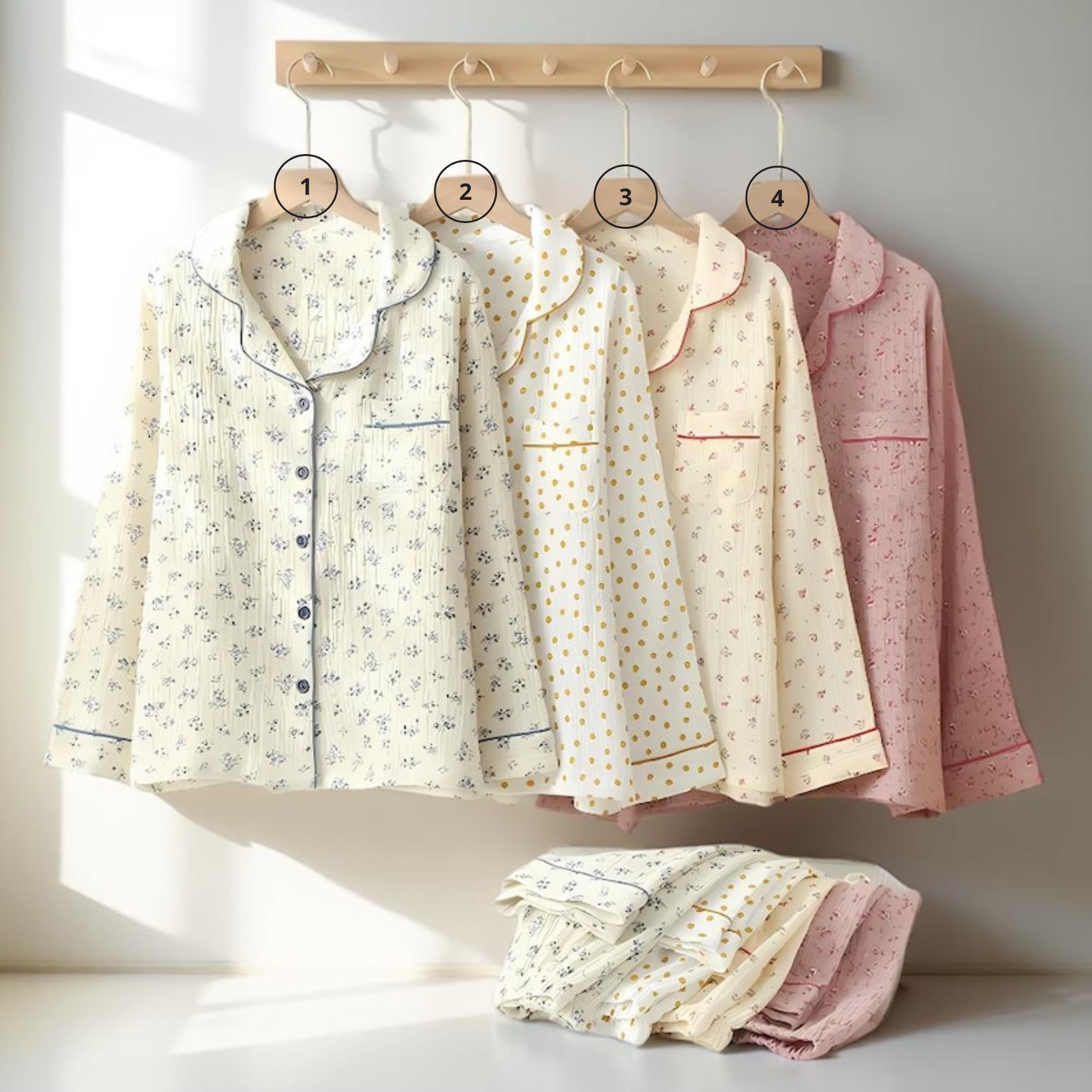 Floral Bridesmaid Pajamas | Muslin Cotton Bridesmaid Proposal | Lounge Wear Women's Pajama Set Bachelorette Pajamas | Cotton Matching PJs