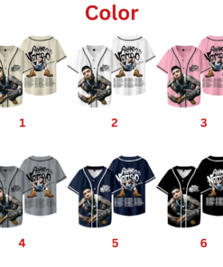 Alternative view of Santa Fe Klan Blanco y Negro Tour Merch 2025 Baseball Jersey Shirt V-Neck Short Sleeve Streetwear Clothes