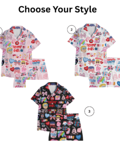 Alternative view of Women 2Pcs Satin Pajamas Shortwear Set Short Sleeve, Trump Girl Pajama Set