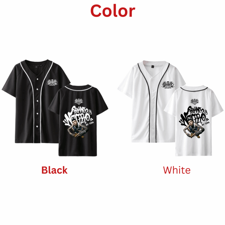 Alternative view of Santa Fe Klan Jersey Blanco y Negro US Tour Unisex Casual Short Sleeve Shirt Baseball Jersey