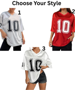 Alternative view of Women's Oversized Jersey Shirt Graphic Tees V Neck Short Sleeve Vintage T Shirts