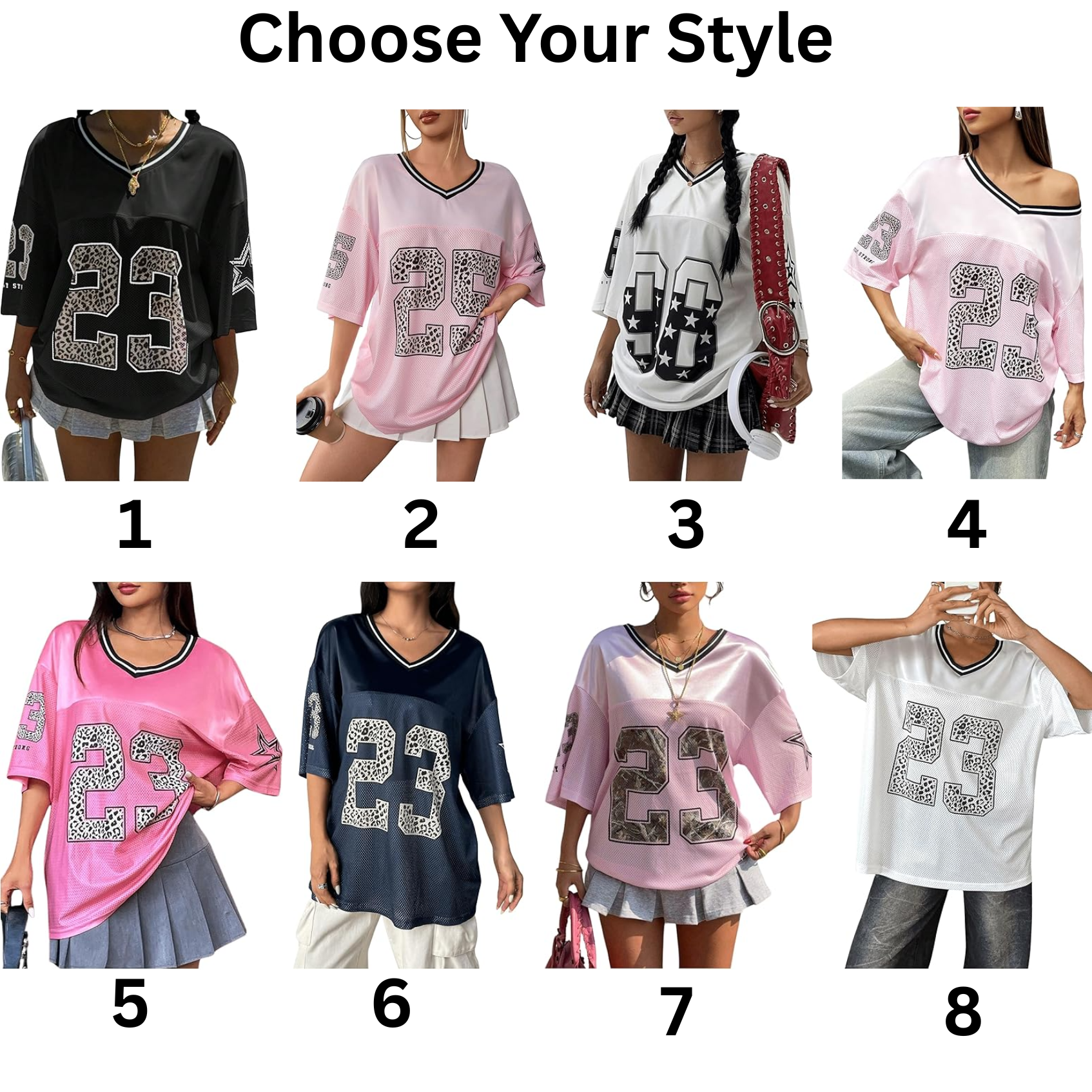 Jersey Shirts for Women Y2k Oversized Graphic Tees V Neck Half Sleeve Cute Soccer Streetwear Tops - Image 2