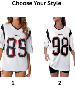 Alternative view of Women's Jersey Shirts Oversized Letter Print Graphic Tees V Neck Half Sleeve T Shirt Summer Tops (Copy)