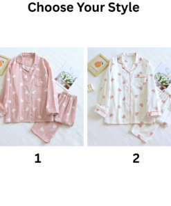 Alternative view of New Spring and Autumn Pajama Set Women's 100% Cotton Long Sleeve Pants Two Piece Love Lovely Sweet Home Furnishing Set