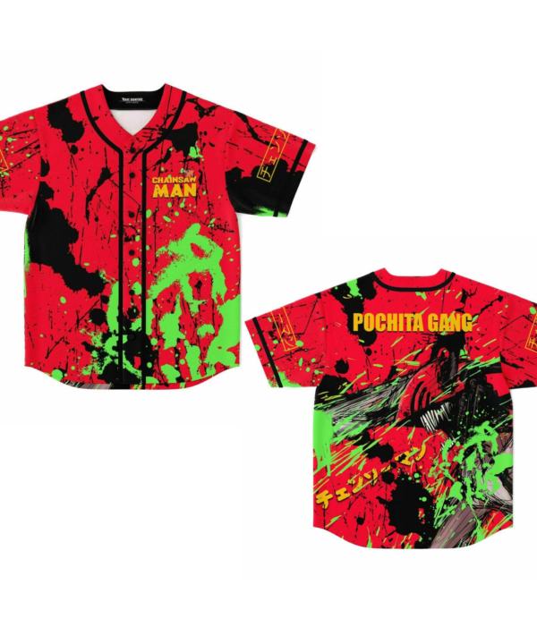 Chainsaw man Pochita gang rave Baseball Jersey