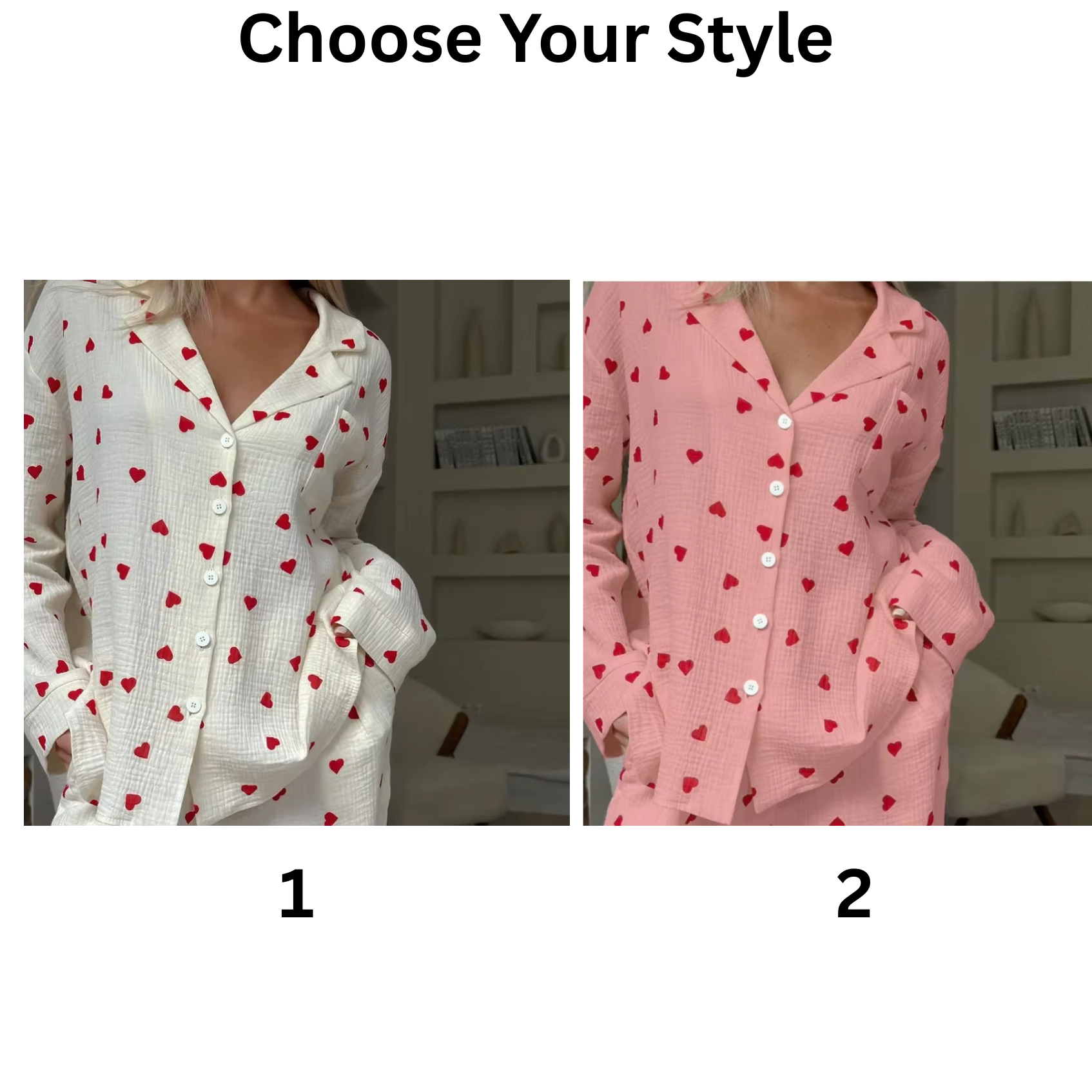 Autumn New Love Printed Comfortable Long-sleeved Trousers and Pajamas Two-piece Set for Women's Home Wear - Image 2