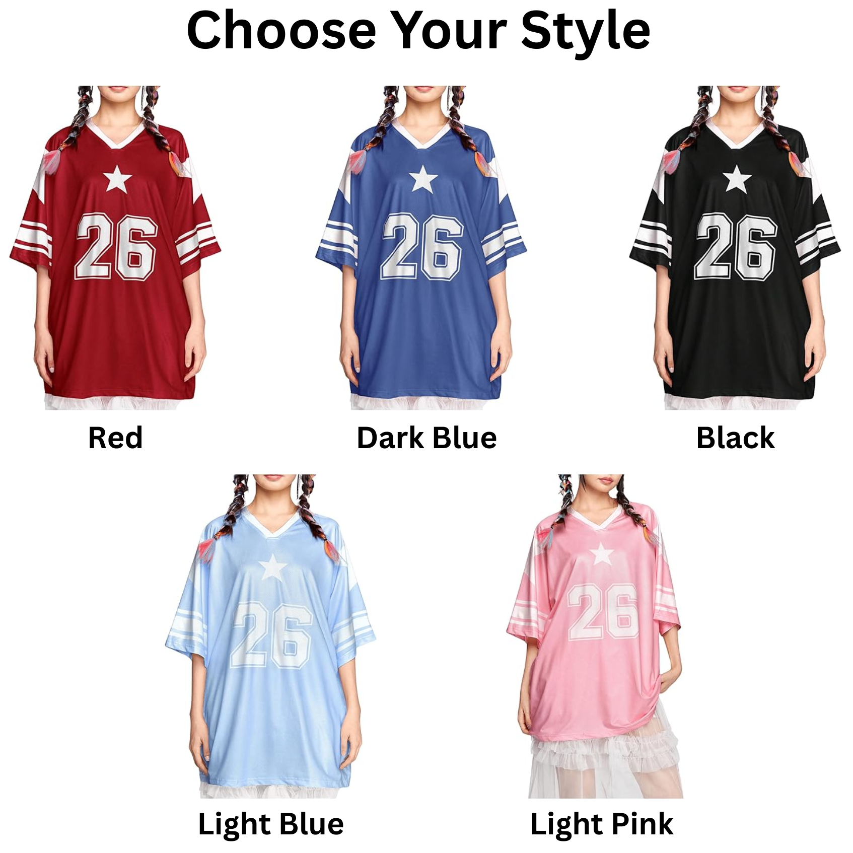 Women's Jersey Shirts Y2K Graphic Tees Streetwear Cute Football Jerseys Oversized T-Shirt Tops - Image 13