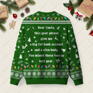 Alternative view of A Big Fat Bank Account And A Slim Body Ugly Christmas Fuzzy Fleece Sweatshirt
