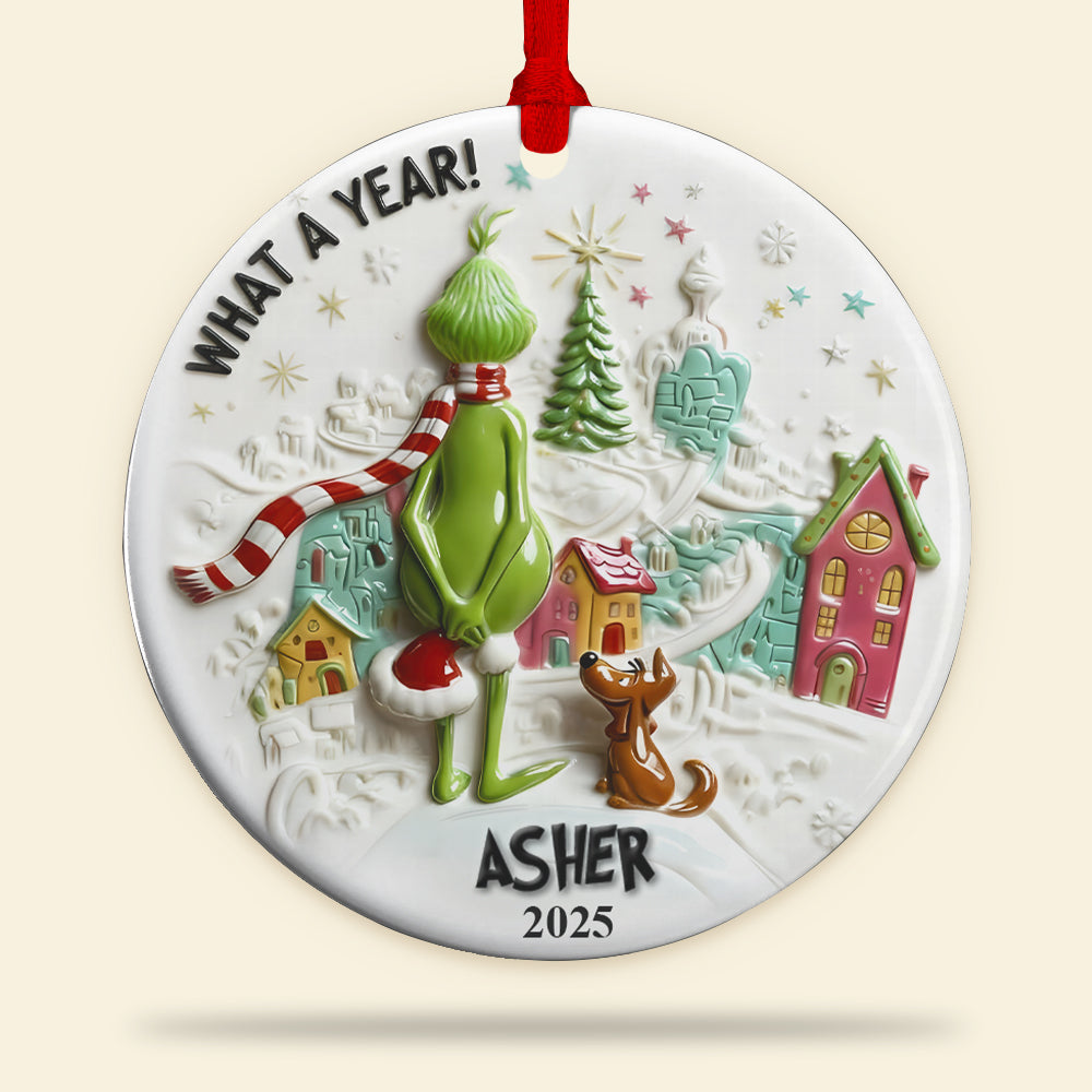A Year To Look Back Round Ceramic Ornament - Personalized Christmas Gifts For Family & Friends 01qhqn121125 - Image 5