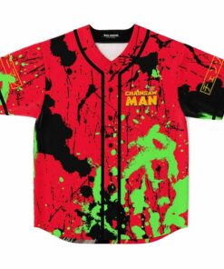 Alternative view of Chainsaw man Pochita gang rave Baseball Jersey