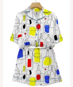 Abstract Wine Art Print Pajama Set