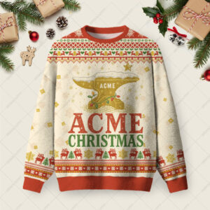 ACME Christmas Ugly Christmas Fuzzy Fleece Sweatshirt