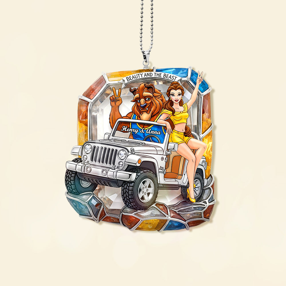Adventurous Off-Road Couple Car Hanging Ornament, Personalized Gifts For Off-road Couple 03QHMG250725 - Image 3