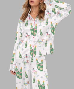 After Ski Watercolor Silky Satin Pajama Set